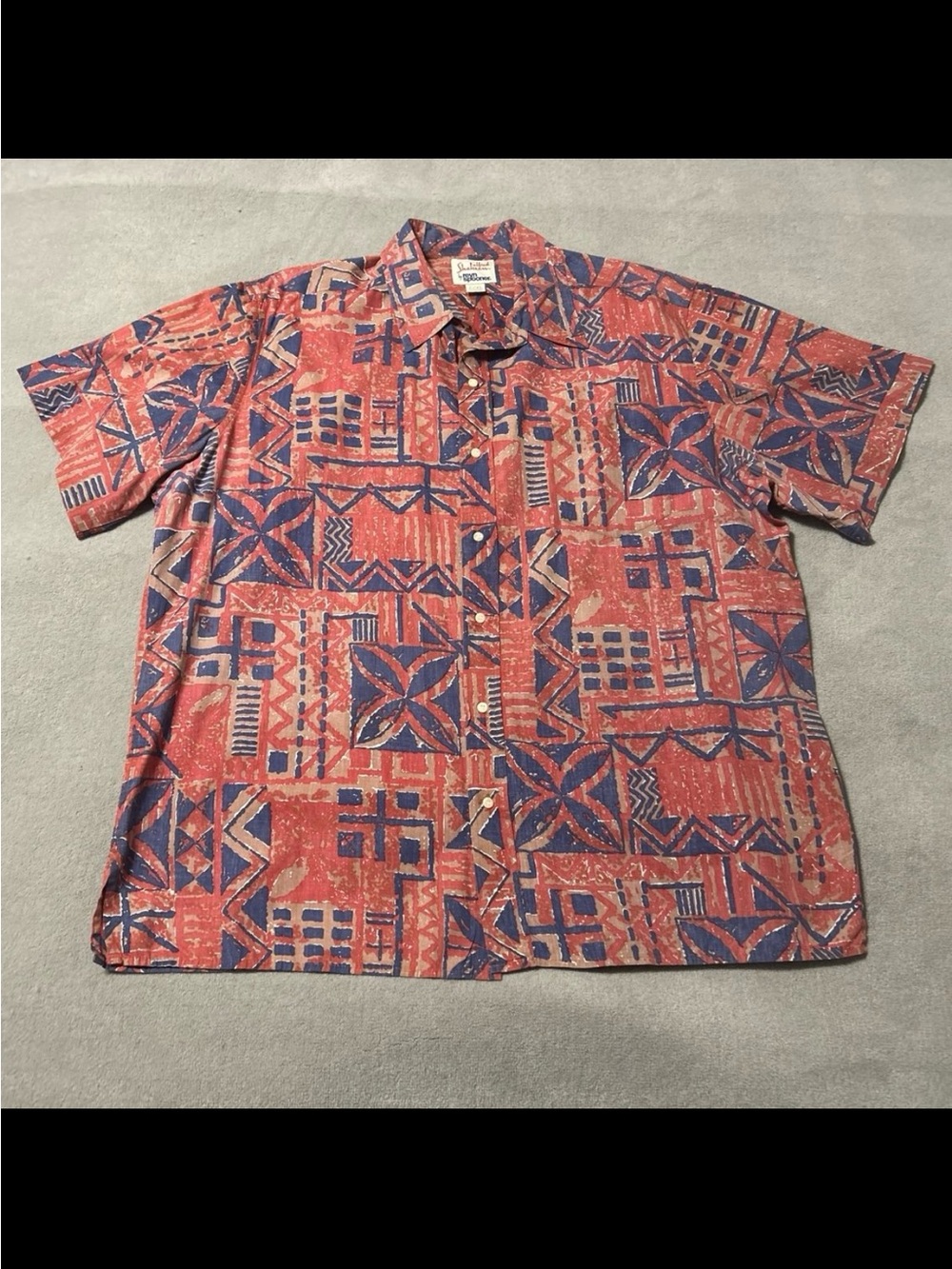 Alfred Shaheen by Reyn Spooner Geometric Hawaiian Casual Button Shirt -Size XXXL